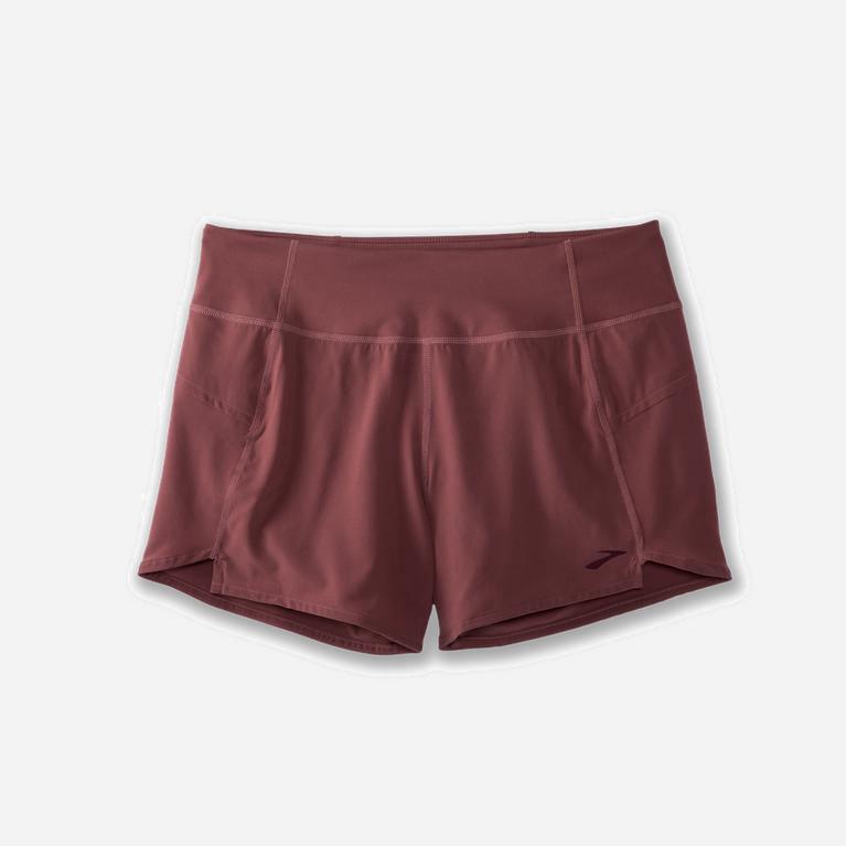 Brooks Women's Chaser 5 Running Shorts Singapore - Burgundy/Terracotta (97804-PNIY)